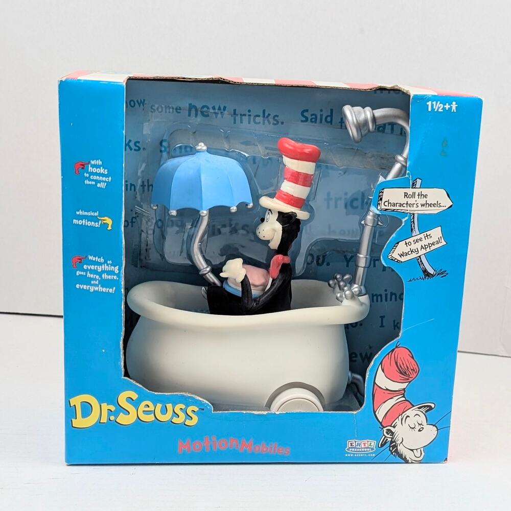 2002 Dr Seuss Motion Mobiles Cat in the Hat Bathtub ERTL Boxed